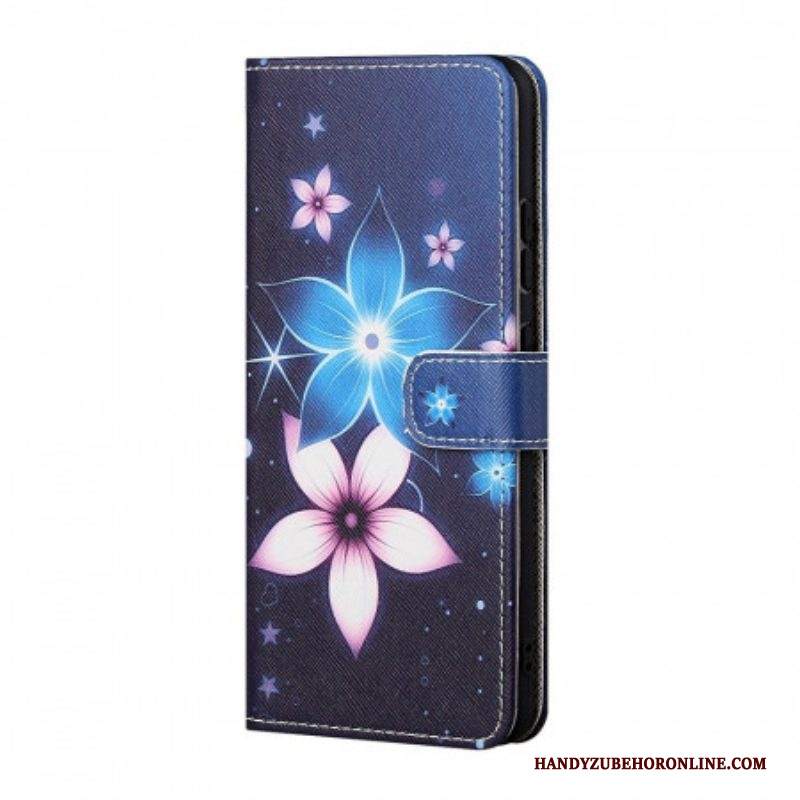 Custodia in pelle Samsung Galaxy M23 5G Fiori Lunari