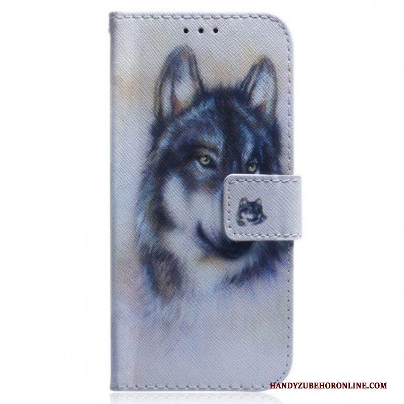 Custodia in pelle Samsung Galaxy M33 5G Cane Dell'acquerello