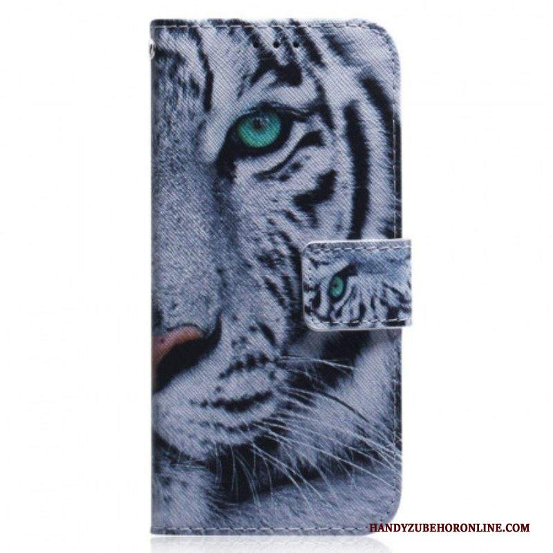 Custodia in pelle Samsung Galaxy M33 5G Tigre Bianca