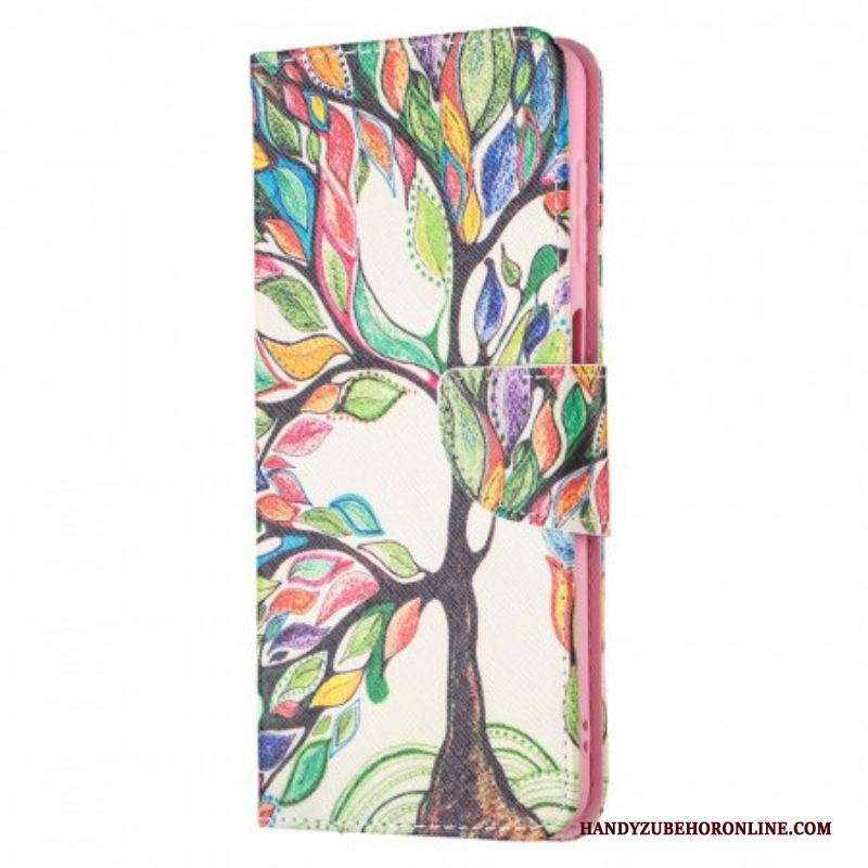 Custodia in pelle Samsung Galaxy M52 5G Albero Arcobaleno