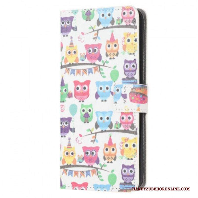 Custodia in pelle Samsung Galaxy M53 5G Banda Di Gufi