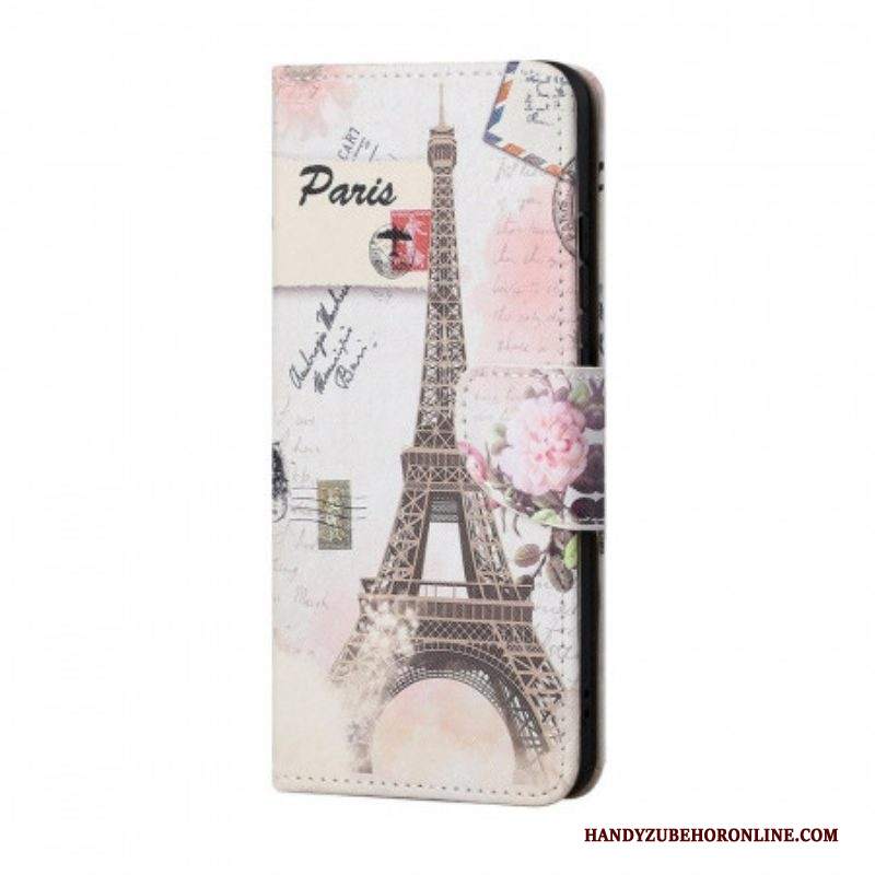 Custodia in pelle Samsung Galaxy M53 5G Torre Eiffel D'epoca