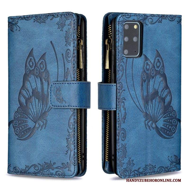 Custodia in pelle Samsung Galaxy S20 Plus / S20 Plus 5G Tasca Con Zip A Farfalla