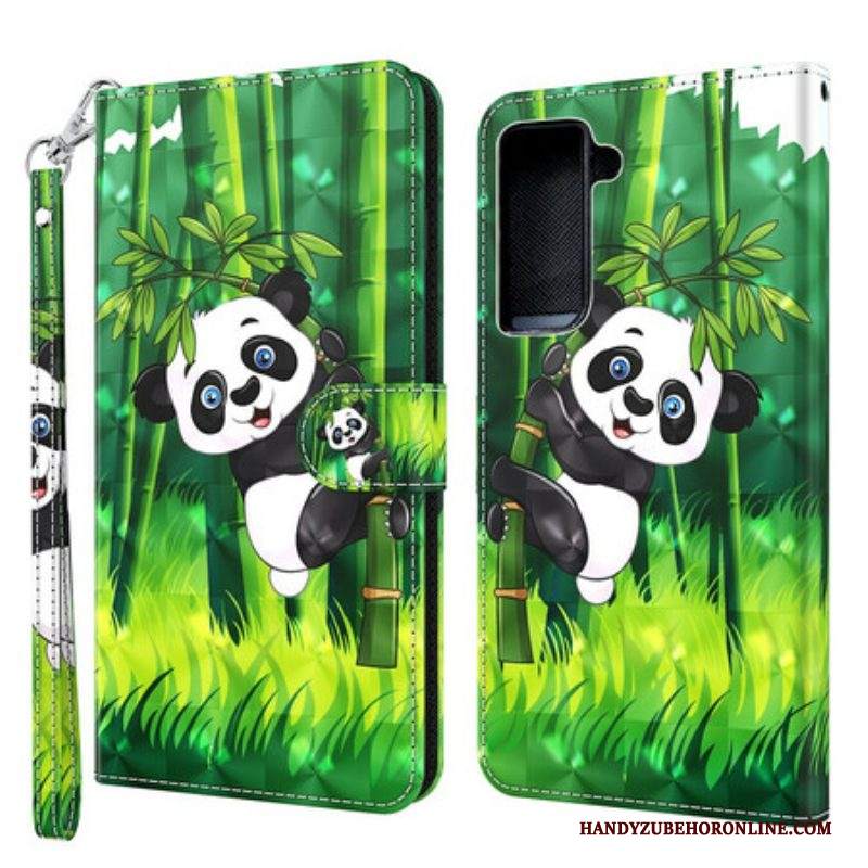 Custodia in pelle Samsung Galaxy S21 5G Panda E Bambù