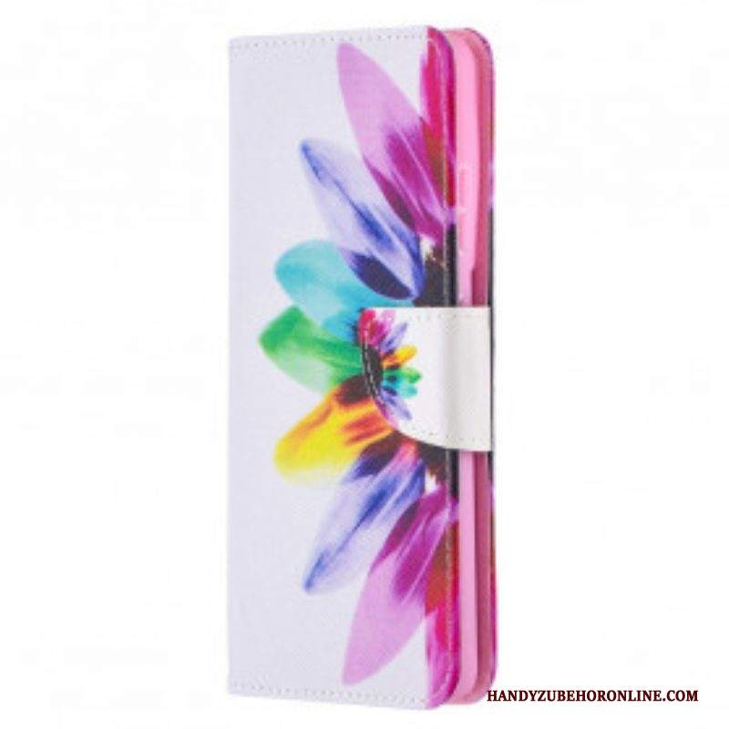 Custodia in pelle Samsung Galaxy S21 Ultra 5G Fiore Dell'acquerello