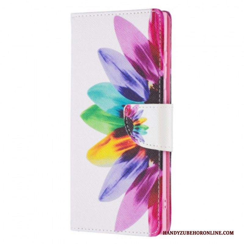 Custodia in pelle Samsung Galaxy S21 Ultra 5G Fiore Dell'acquerello