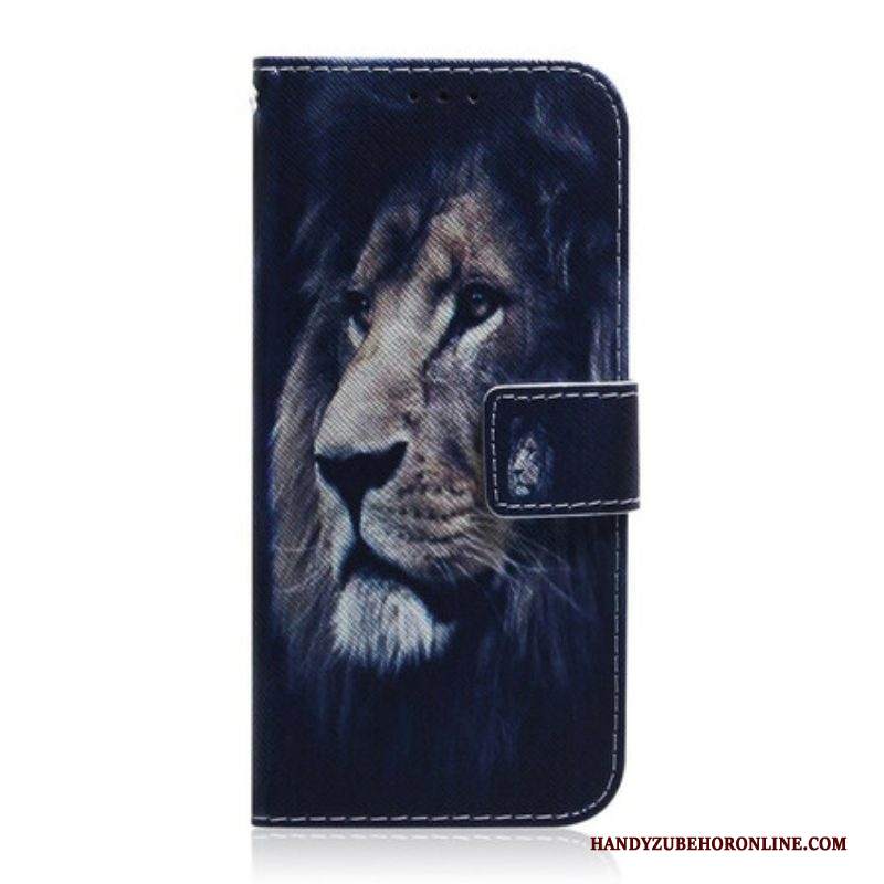 Custodia in pelle Samsung Galaxy S21 Ultra 5G Leone Sognante