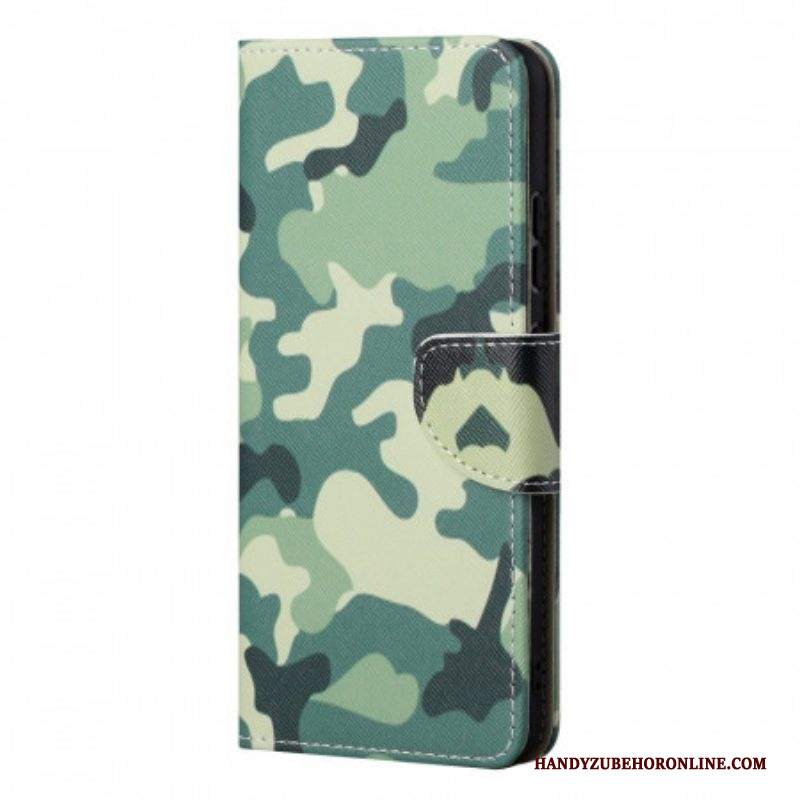 Custodia in pelle Samsung Galaxy S22 Ultra 5G Camuffamento Militare