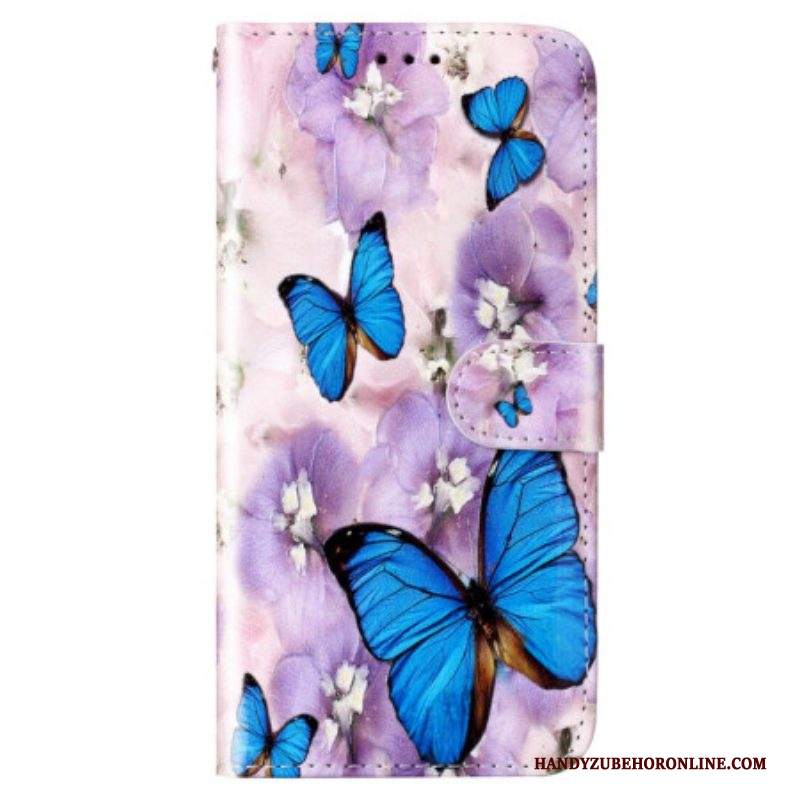 Custodia in pelle Samsung Galaxy S23 Plus 5G Farfalle Perizoma Colorate