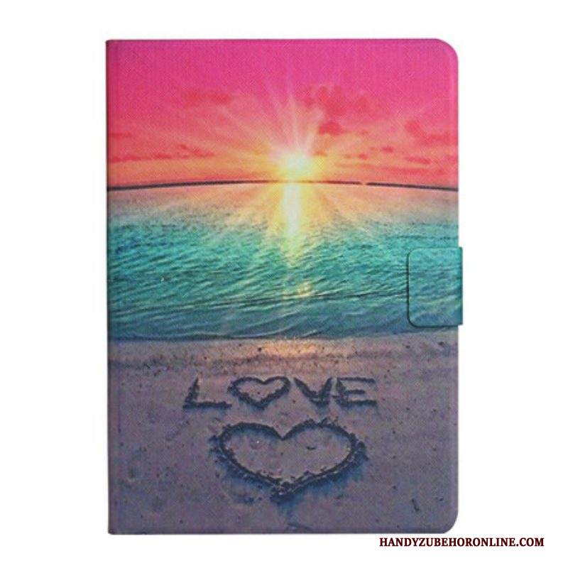 Custodia in pelle Samsung Galaxy Tab A7 Lite Amore Al Tramonto