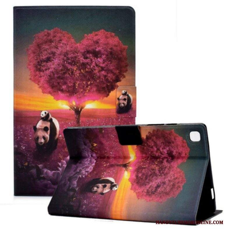 Custodia in pelle Samsung Galaxy Tab A7 Lite Cuore Di Panda
