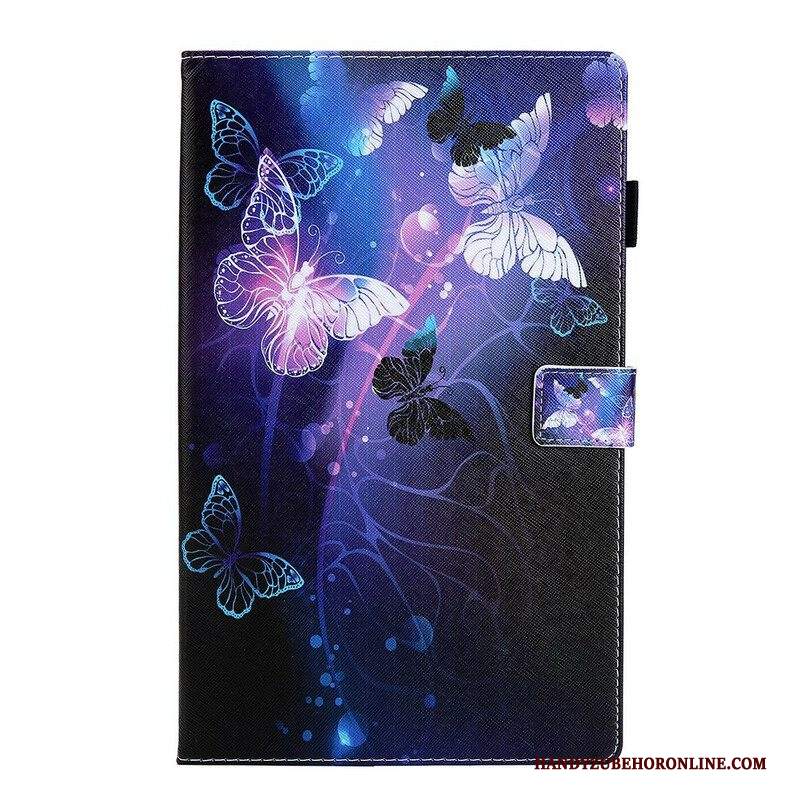 Custodia in pelle Samsung Galaxy Tab A7 Lite Farfalle Magiche