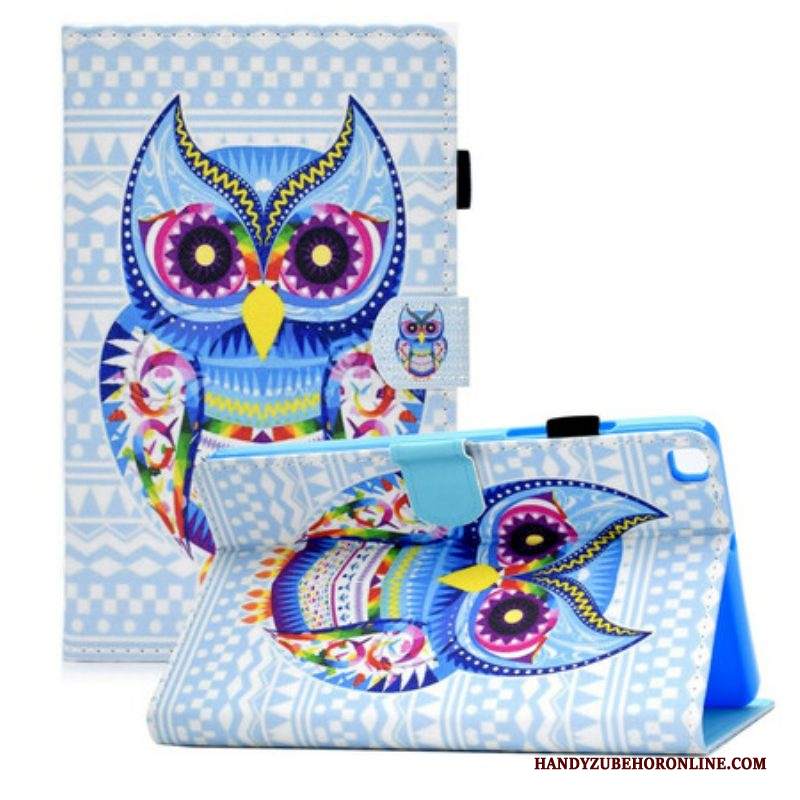 Custodia in pelle Samsung Galaxy Tab A7 Lite Gufo Tribale