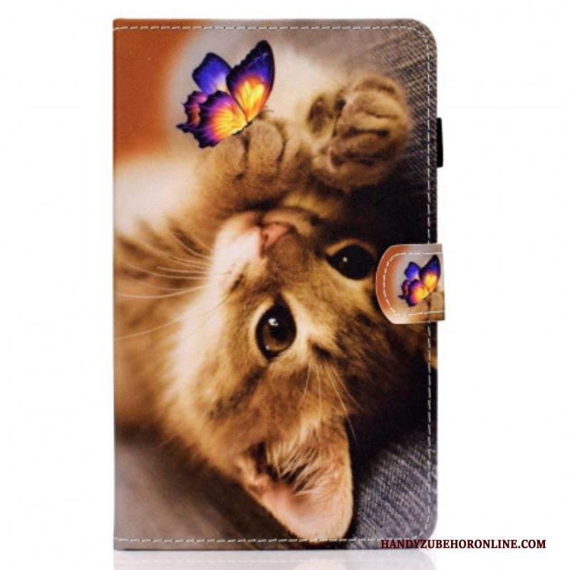 Custodia in pelle Samsung Galaxy Tab A8 (2021) Il Mio Gattino E La Mia Farfalla