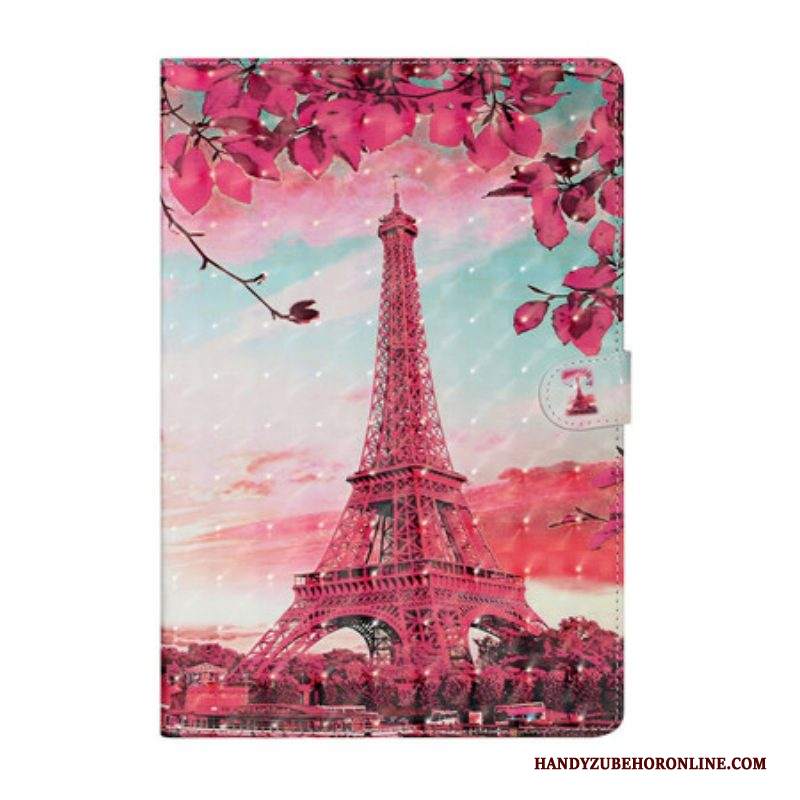 Custodia in pelle Samsung Galaxy Tab S8 Plus / Tab S7 Plus Torre Eiffel Floreale