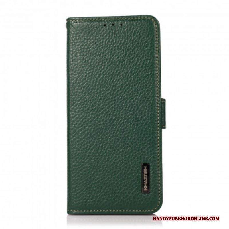 Custodia in pelle Sony Xperia 1 III Pelle Litchi Khazneh Rfid