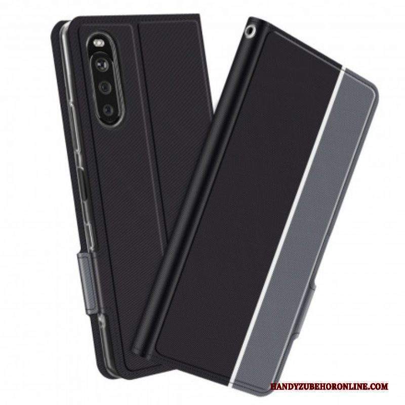 Custodia in pelle Sony Xperia 5 III Serie Bicolore Baiyu