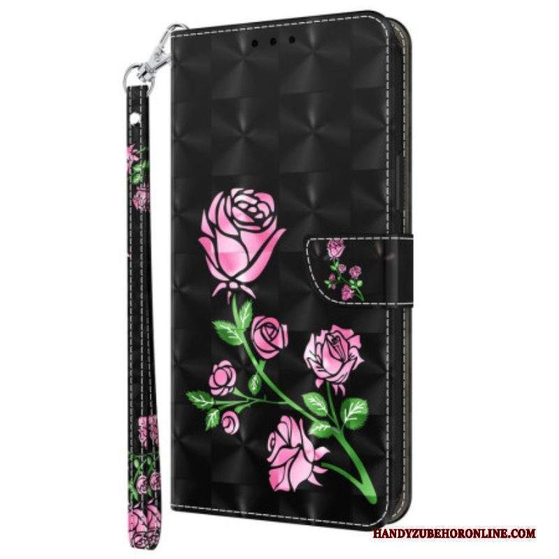 Custodia in pelle Sony Xperia 5 IV Cinturino Rose