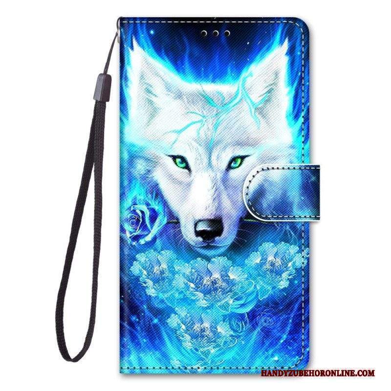 Custodia in pelle Xiaomi 12 / 12X Cordino Lupo
