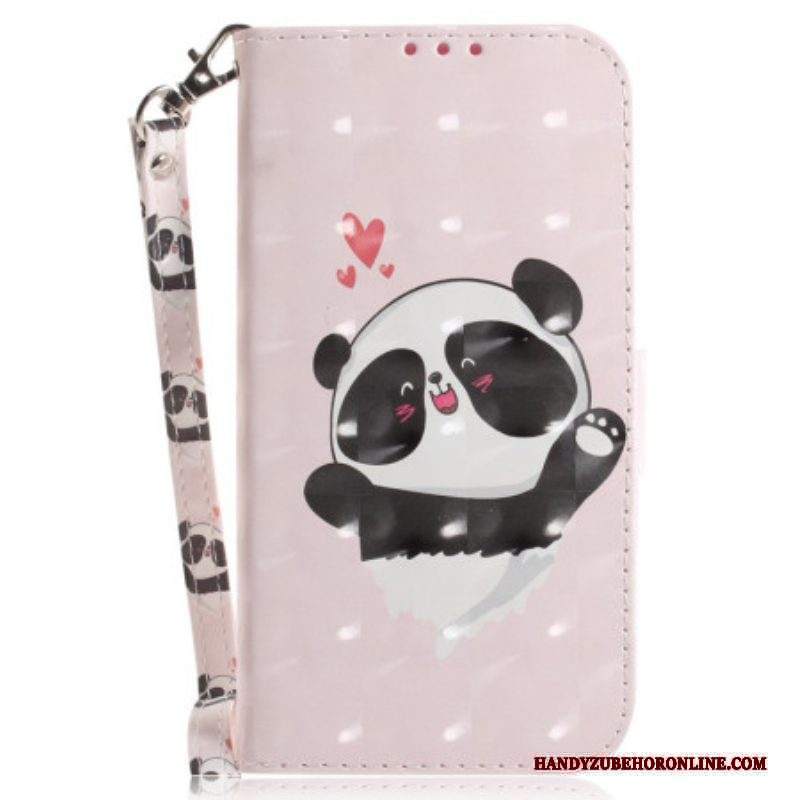 Custodia in pelle Xiaomi 12 / 12X Panda Love Con Cordino