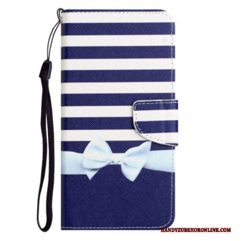 Custodia in pelle Xiaomi 12T / 12T Pro Cinturino Blu Scuro