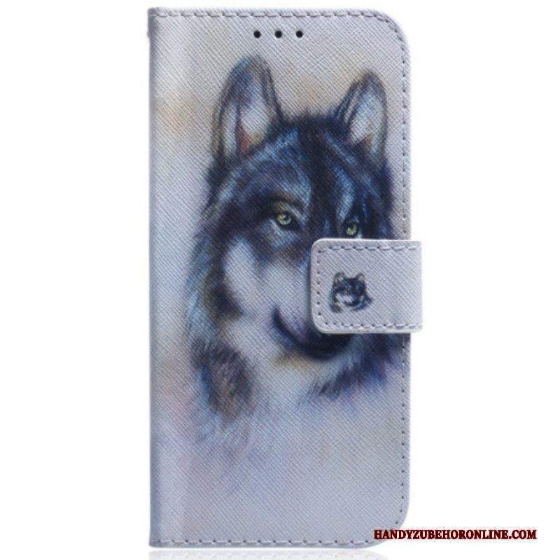 Custodia in pelle Xiaomi 13 Pro Cane Dell'acquerello Strappy
