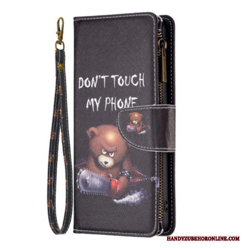 Custodia in pelle Xiaomi 13 Pro Tasca Con Zip Dangerous Bear