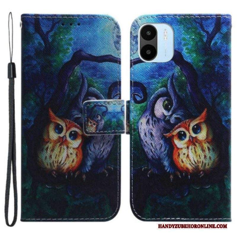 Custodia in pelle Xiaomi Redmi A1 Dipinto Di Gufi