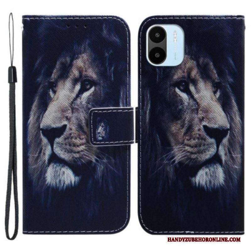 Custodia in pelle Xiaomi Redmi A1 Leone Sognante