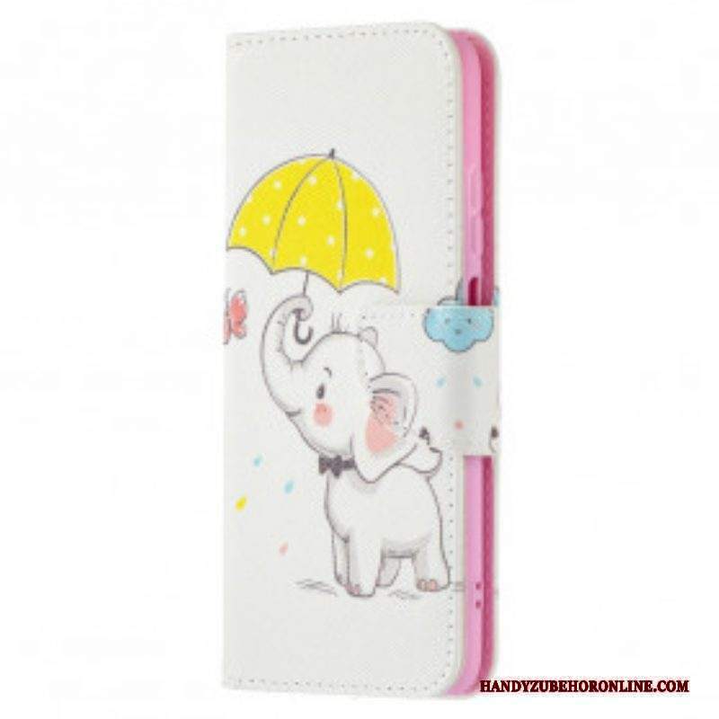 Custodia in pelle Xiaomi Redmi Note 10 / 10S Cucciolo Di Elefante