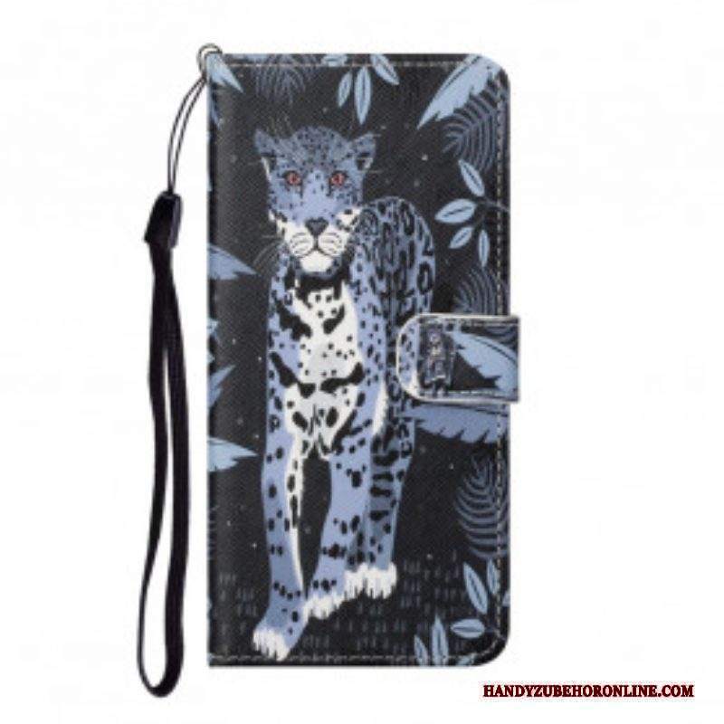 Custodia in pelle Xiaomi Redmi Note 10 Pro Leopardo Con Spalline