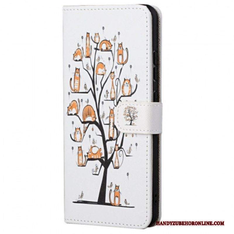 Custodia in pelle Xiaomi Redmi Note 11 Pro / 11 Pro 5G Gatti Funky Con Cinturino