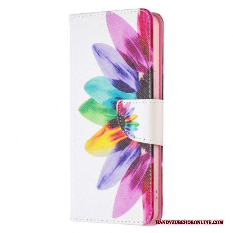 Custodia in pelle Xiaomi Redmi Note 11 Pro Plus 5G Fiore Dell'acquerello