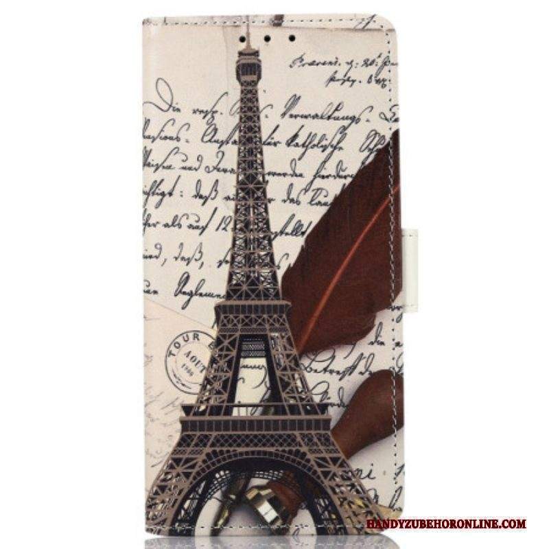 Custodia in pelle Xiaomi Redmi Note 12 4G Torre Eiffel Del Poeta