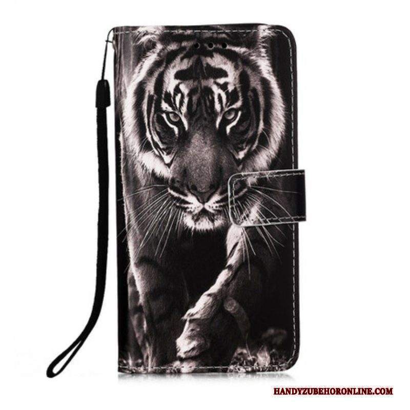 Custodia in pelle iPhone 13 Mini Tigre Notturna