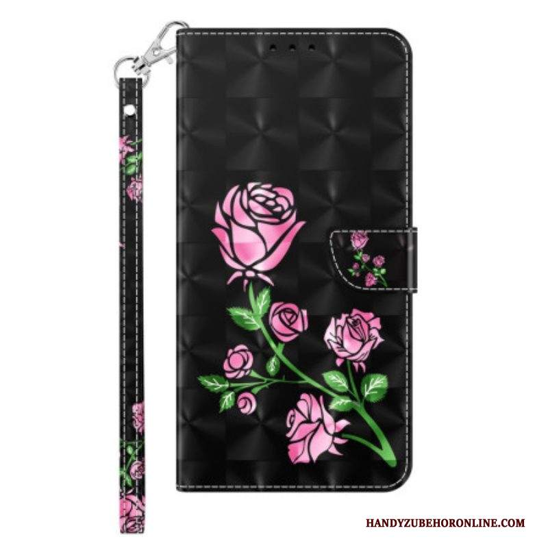 Custodia in pelle iPhone 14 Pro Cinturino Rose