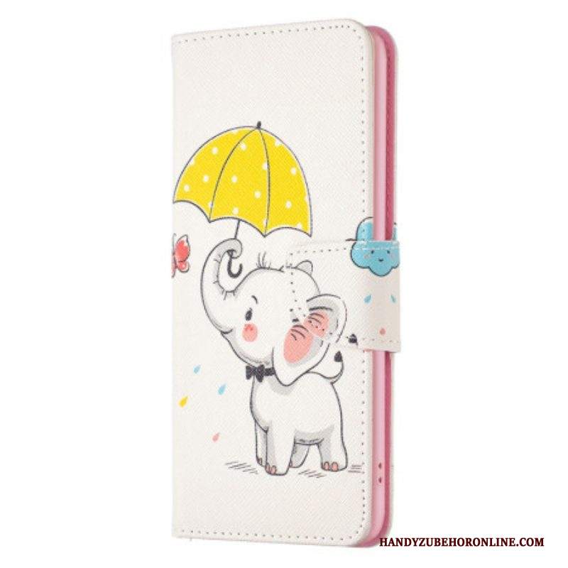 Custodia in pelle iPhone 15 Plus Cucciolo Di Elefante
