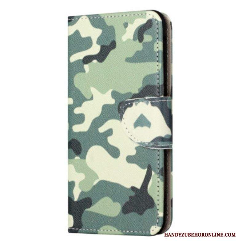 Custodia in pelle iPhone 15 Plus Mimetica Militare
