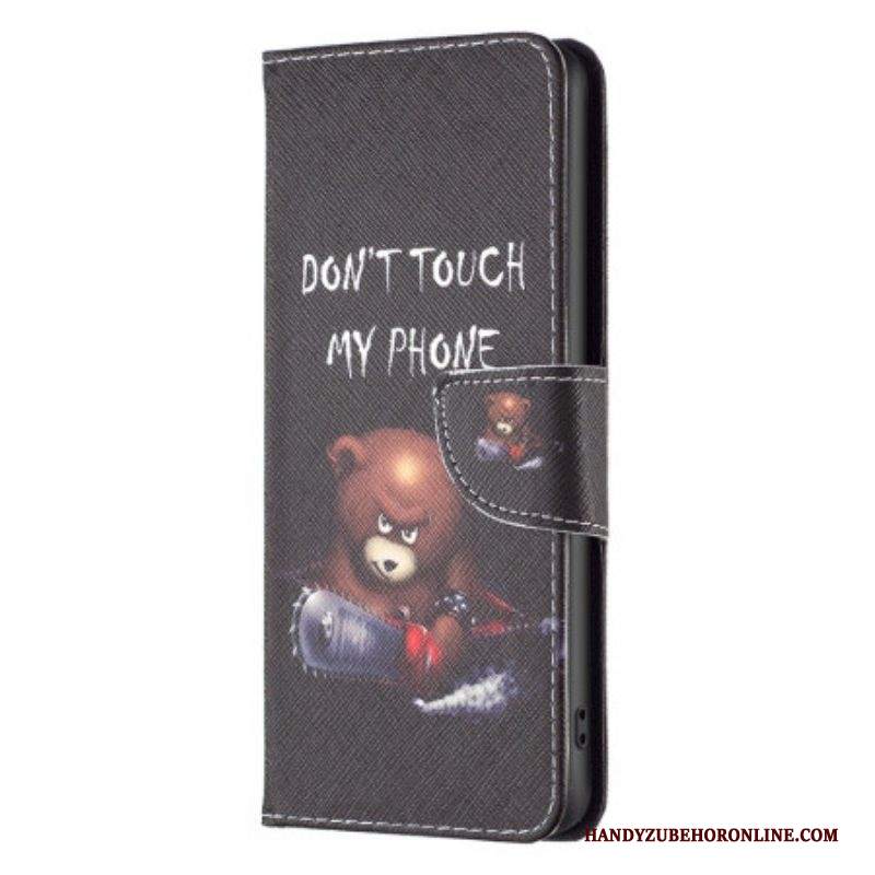 Custodia in pelle iPhone 15 Plus Orso Pericoloso