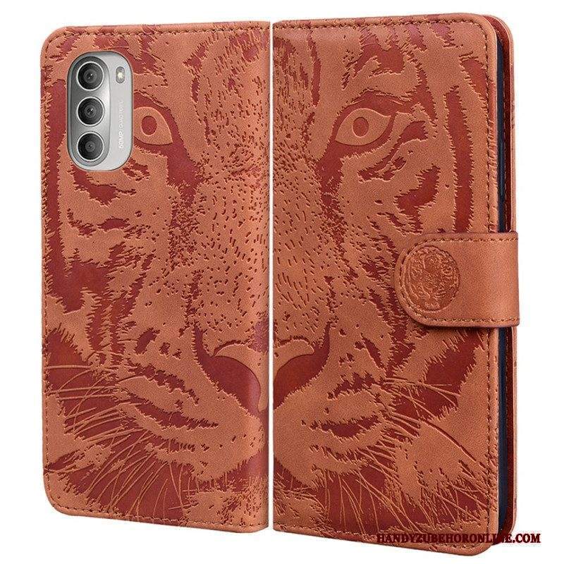 Folio Cover Moto G51 5G Stampa Faccia Di Tigre