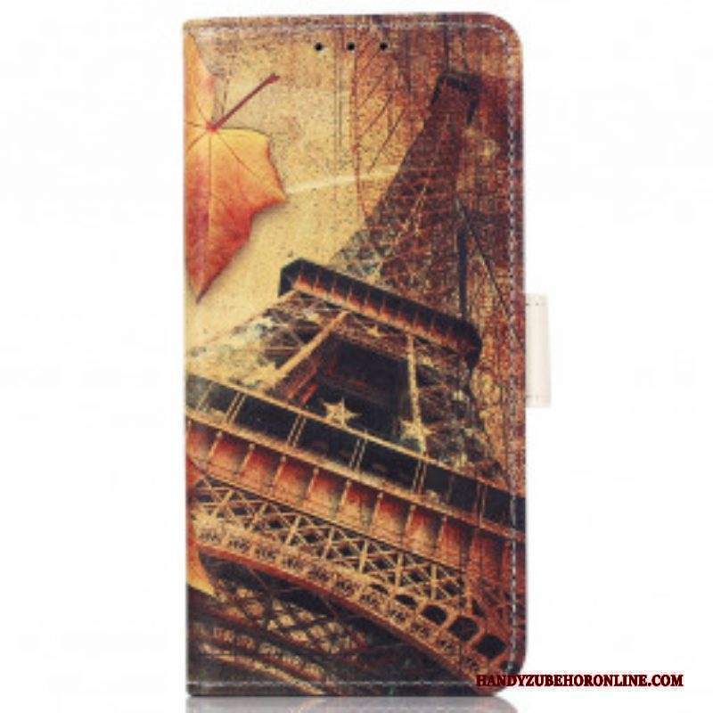 Folio Cover Motorola Edge 20 Pro Torre Eiffel In Autunno