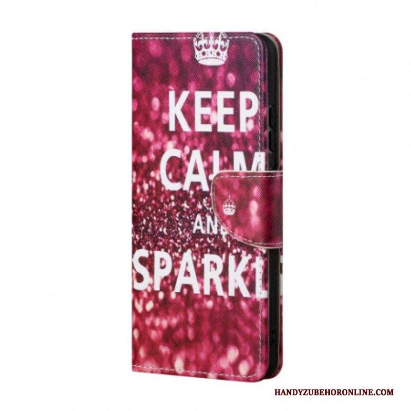 Folio Cover Samsung Galaxy A13 5G / A04s Mantieni La Calma E Scintilla