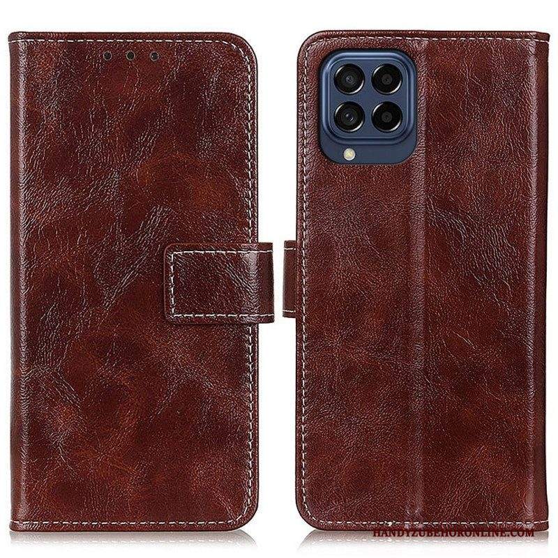Folio Cover Samsung Galaxy M53 5G Ecopelle Lucida E Cuciture
