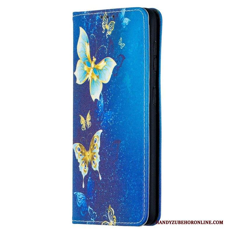 Folio Cover Samsung Galaxy S21 5G Custodia in pelle Farfalle Colorate