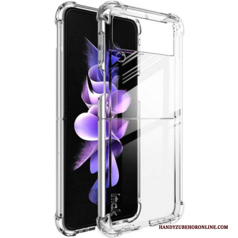Folio Cover Samsung Galaxy Z Flip 3 5G Custodia in pelle Pellicola Trasparente E Serigrafica Imak