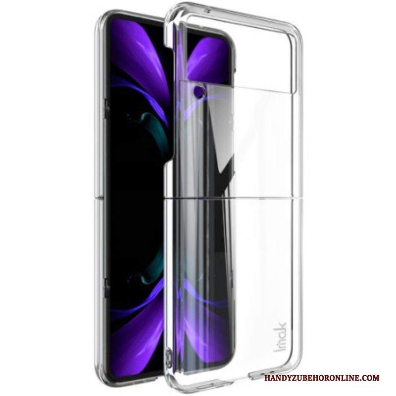 Folio Cover Samsung Galaxy Z Flip 4 Custodia in pelle Imak Trasparente