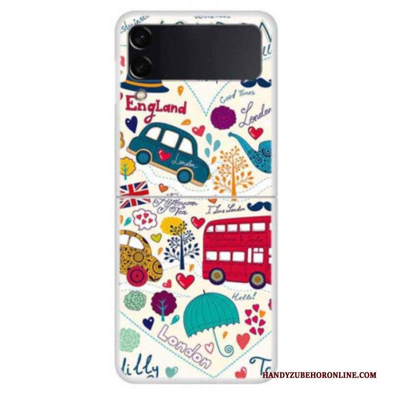 Folio Cover Samsung Galaxy Z Flip 4 Custodia in pelle Vita Londinese