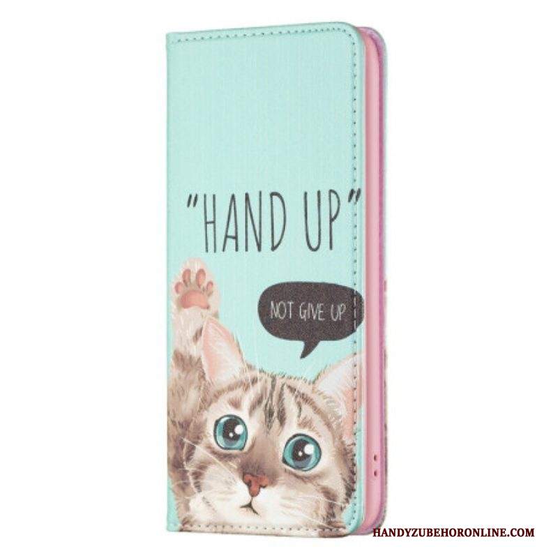 Folio Cover iPhone 14 Pro Max Custodia in pelle Mano In Alto