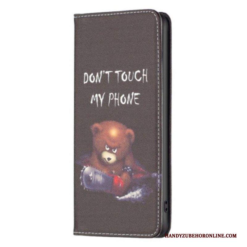 Folio Cover iPhone 14 Pro Max Custodia in pelle Orso Pericoloso